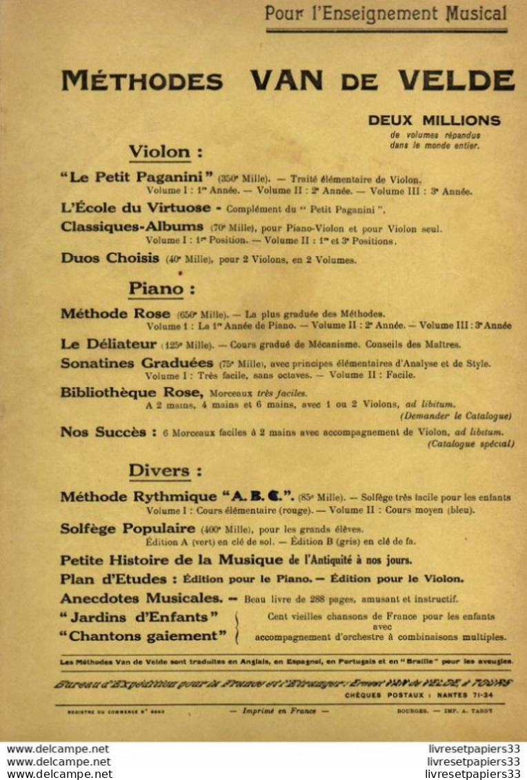 Le Petit Paganini Traité élémentaire De Violon  Par Ernest Van De Velde - Altri & Non Classificati