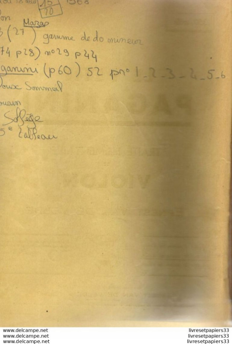 Le Petit Paganini Traité élémentaire De Violon  Par Ernest Van De Velde - Sonstige & Ohne Zuordnung