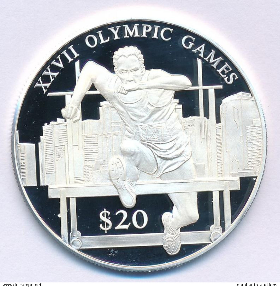 Libéria 2000. 20$ Ag "2000. évi Olimpiai Játékok Sydney - Akadályugrás" T:PP Liberia 2000. 20 Dollars Ag "Olympic Games  - Unclassified