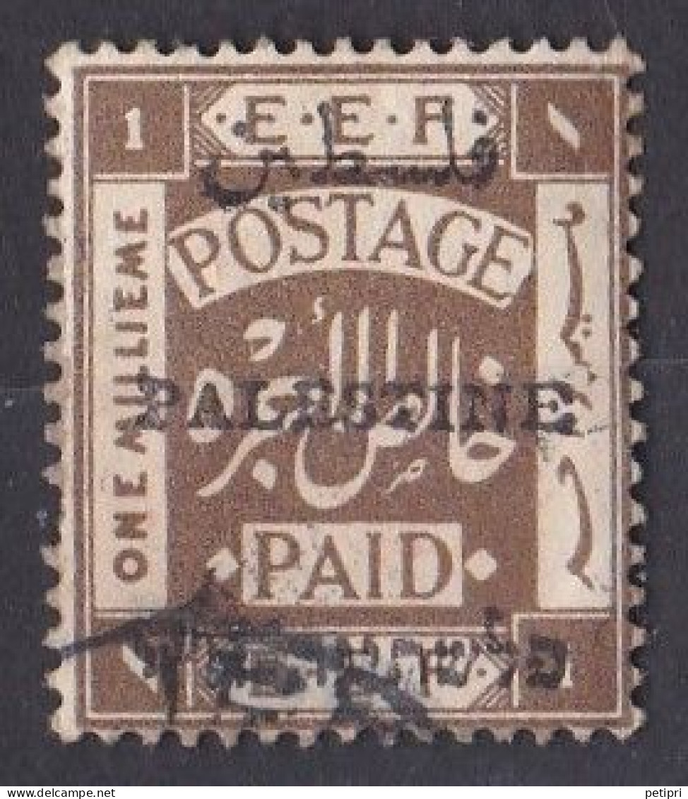 Palestine -  1920 -  Y&T  N ° 15  Oblitéré ( Surcharge Arabe 10 Mm ) - Palestine