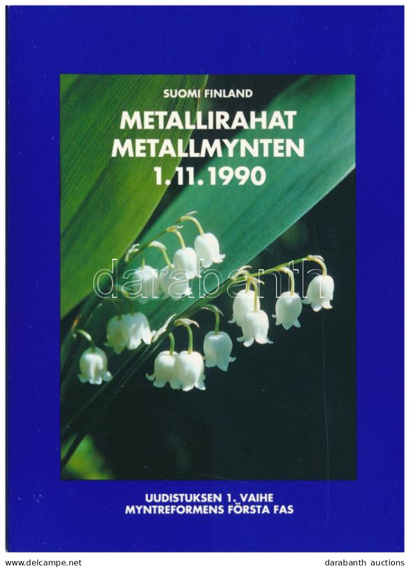 Finnország 1990. 10p - 5M (4xklf) Forgalmi Sor Karton Dísztokban T:UNC  Finland 1990. 10 Pennia - 5 Markkaa (4xdiff) Coi - Ohne Zuordnung