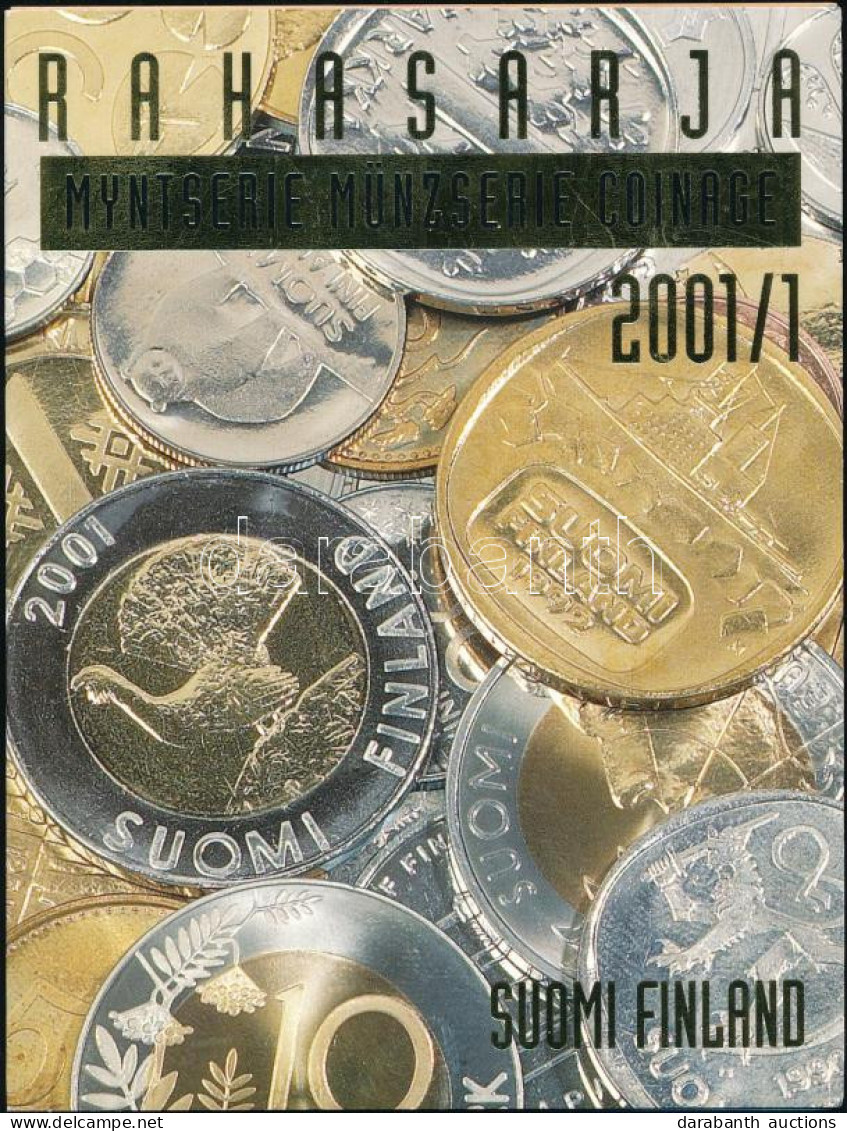 Finnország 2001. 10p - 10M (5xklf) Forgalmi Sor + "Finn Verde" Cu-Ni Zseton Szettben, Karton Dísztokban T:UNC  Finland 2 - Non Classés