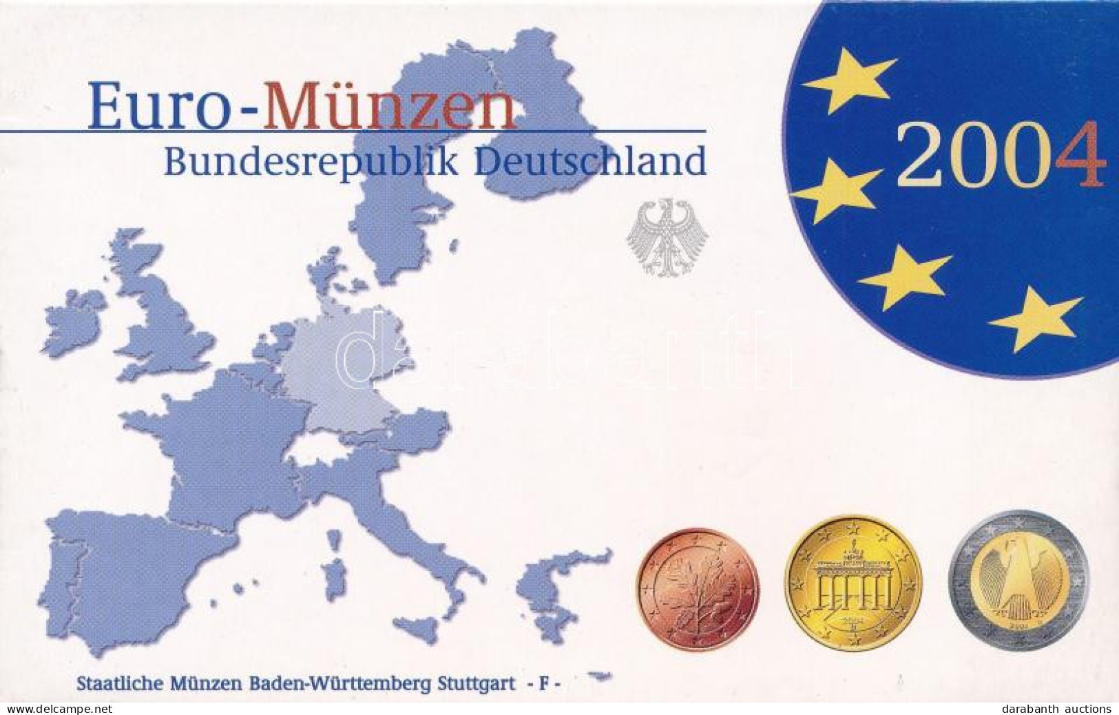 Németország 2004F 1c-2E (8xklf) Forgalmi Szett Műanyag és Papírtokban T:PP Germany 2004F 1 Cent - 2 Euro (8xdiff) Coin S - Zonder Classificatie