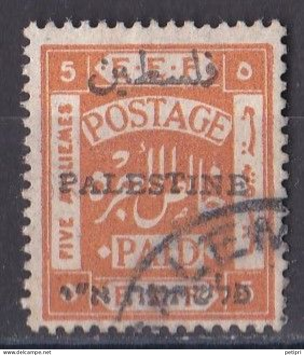 Palestine -  1920   Y&T  N ° 19  Oblitéré ( Surcharge Arabe 10 Mm ) - Palestine