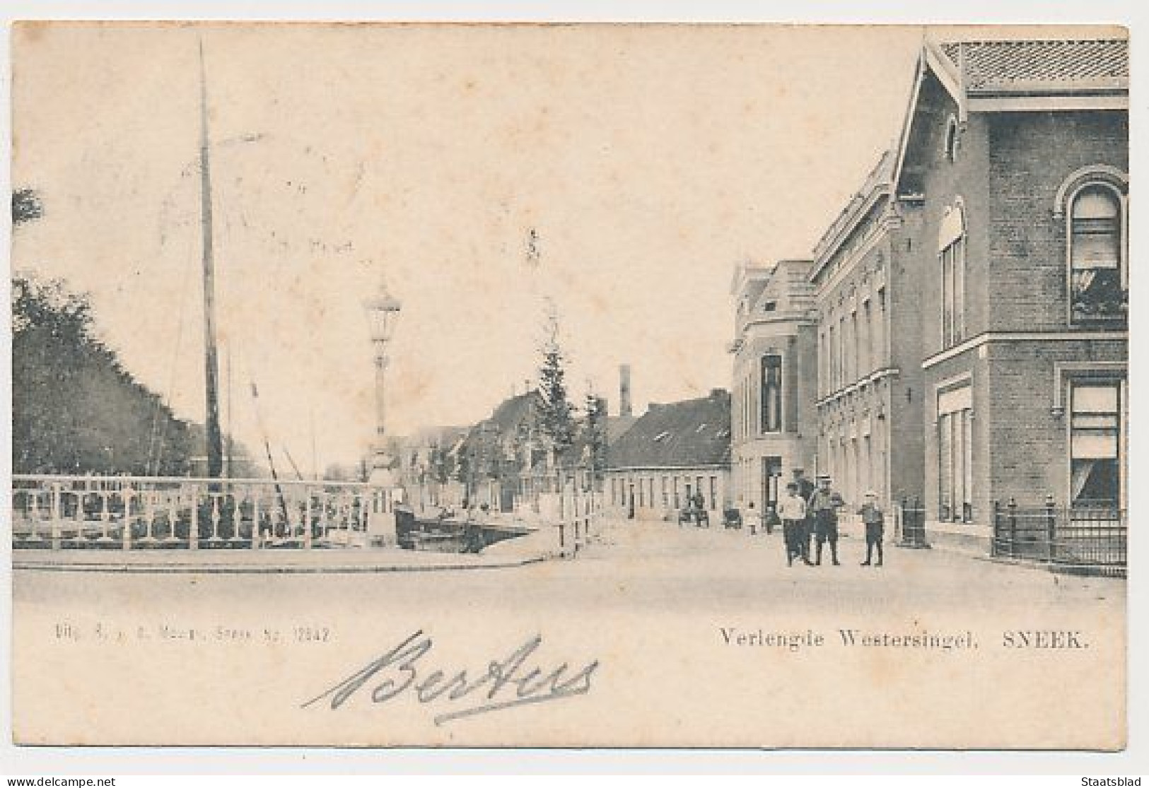 13- Prentbriefkaart Sneek 1905 - Verlengde Westersingel - Sneek