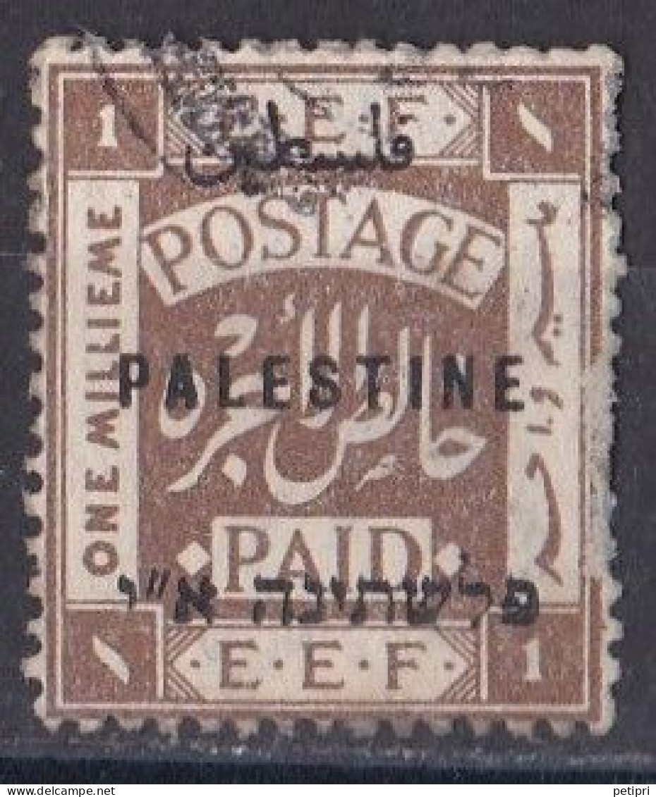 Palestine  - 1922 - Y&T  N ° 37  Oblitéré ( Surcharge Arabe 8 Mm ) - Palestine