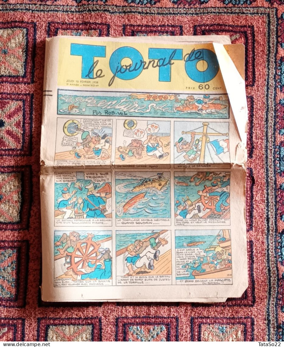 Le Journal De Toto N° 49 - Jeudi 10 Février 1938 - Les Aventures De Toto - Altri & Non Classificati