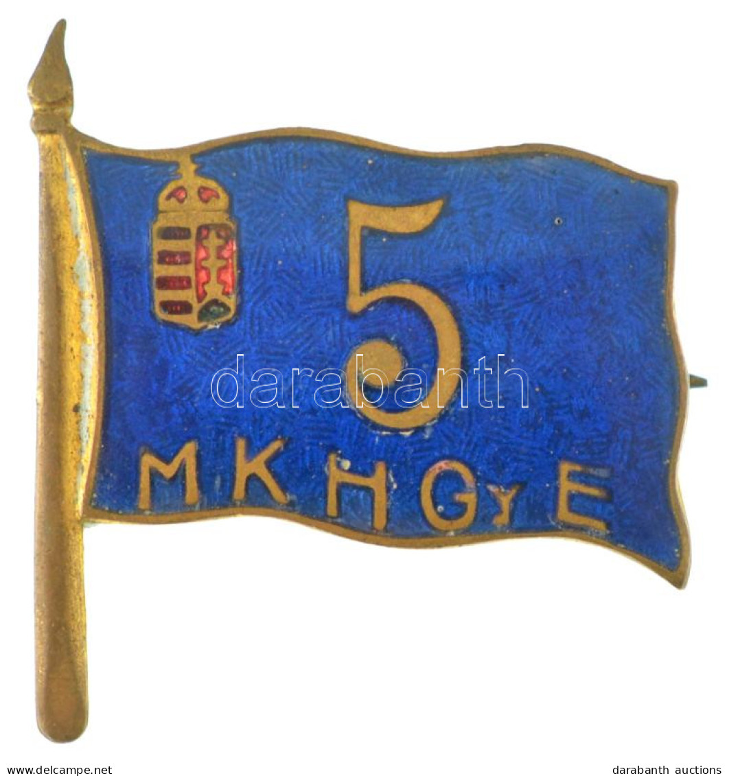 1914-1918. "5. M.K.H.GY.E (Magyar Királyi Honvéd Gyalogezred)" Zománcozott Jelvény, Hátlapon "ARKANZAS VÁCI UTCA BUDAPES - Unclassified