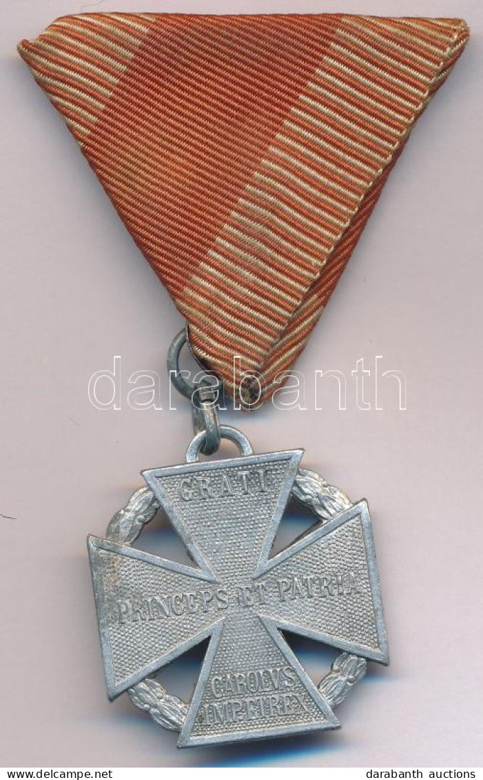 1916. "Károly-csapatkereszt" Al Kitüntetés Eredeti Mellszalagon T:XF Oxidáció Hungary 1916. "Charles Troop Cross" Al Dec - Sin Clasificación