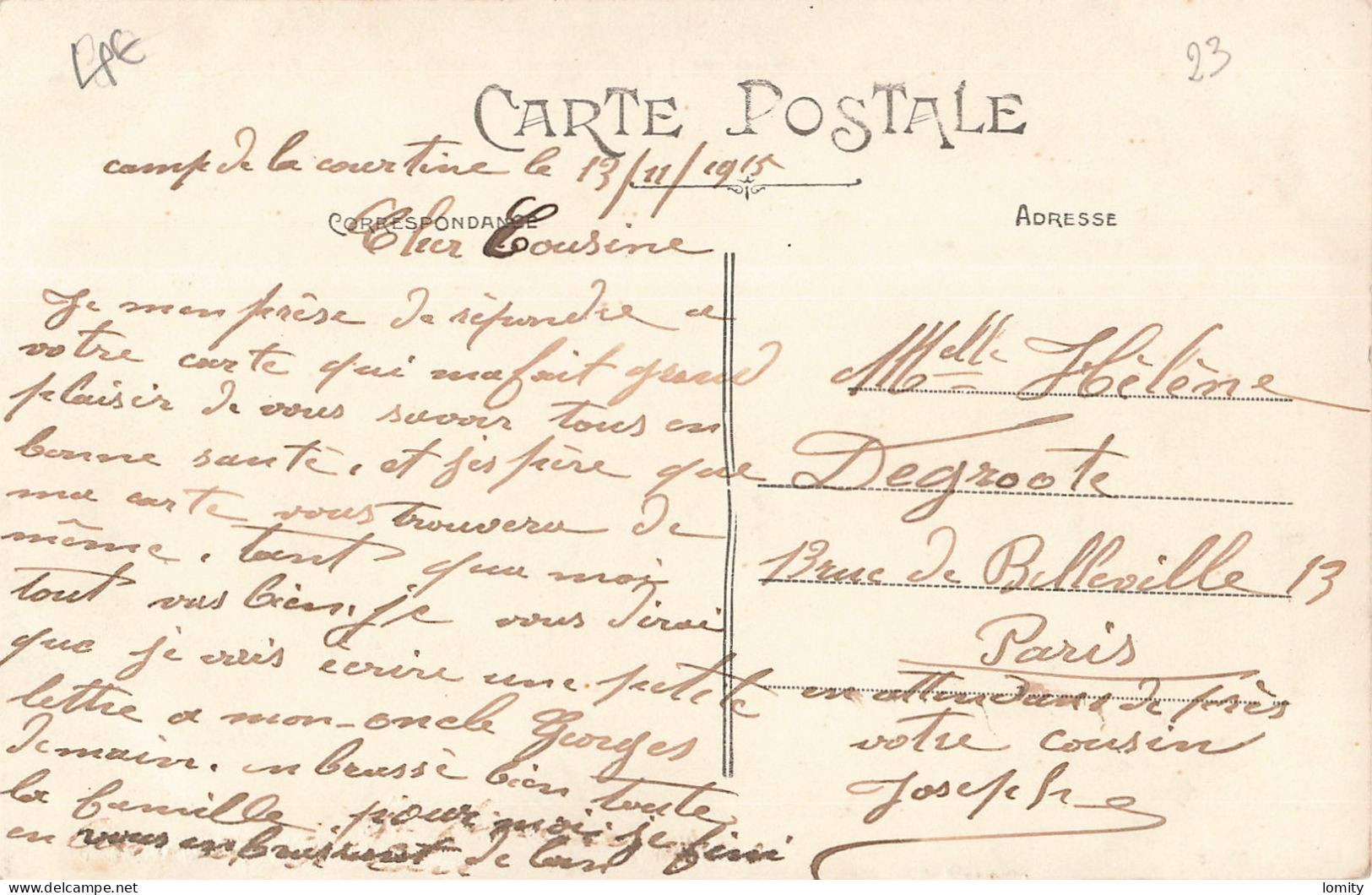 déstockage lot 16 cartes postales militaires militaire caserne camp Mailly Sainte Suzanne Bourges Orleans Courtine