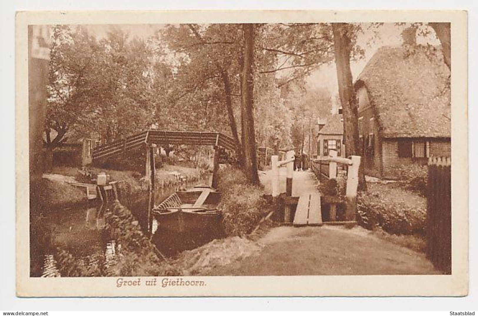 14- Prentbriefkaart Giethoorn 1930 - Giethoorn