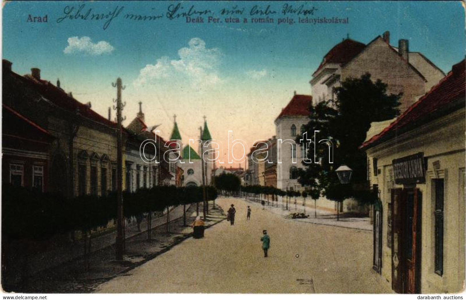 T2 1916 Arad, Deák Ferenc Utca, Román Polgári Leány Iskola, Keresztury Kálmán üzlete / Street, Romanian Girl School, Sho - Ohne Zuordnung