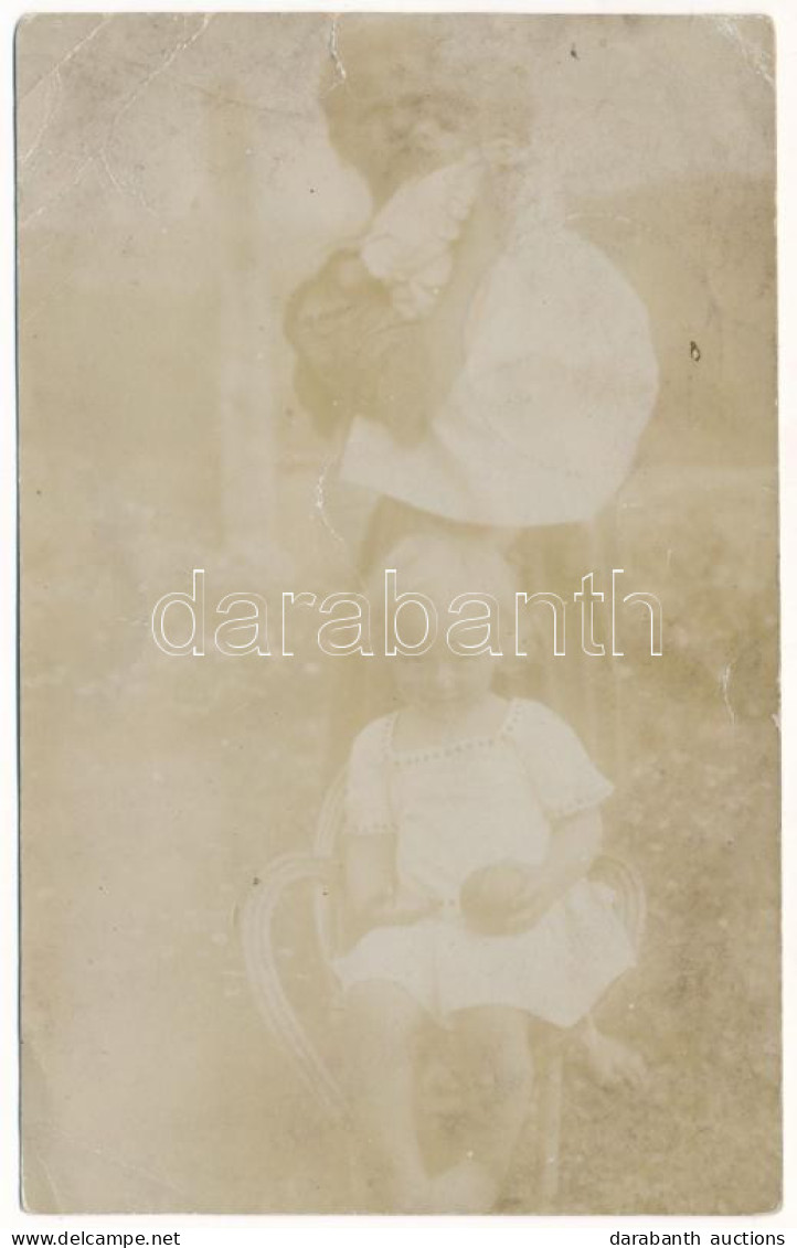 T3/T4 1910 Aranyág, Herneacova (jud. Timis, Temes); Családi Portré / Family Photo (gyűrődések / Creases) - Unclassified