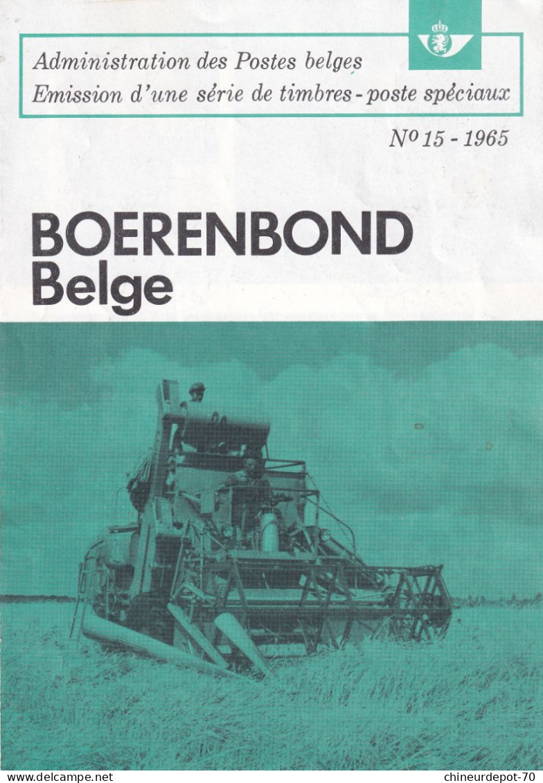 Administration Des Postes Belge émission D'une Série De Timbres Poste Spéciaux  N°15 1965 édité En Français - Briefe U. Dokumente