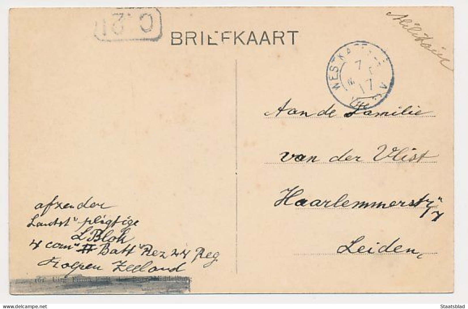 14- Prentbriefkaart Westkapelle 1917 - Zeedijk - Westkapelle