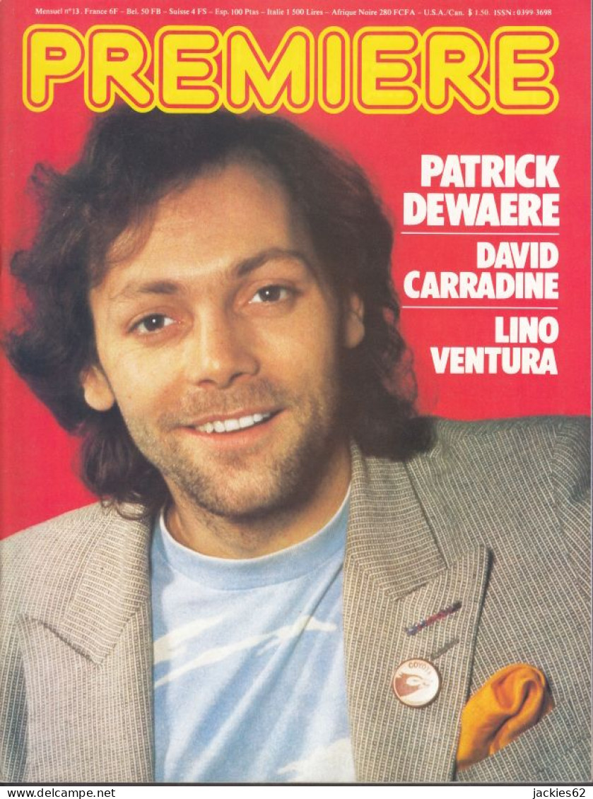 03/ PREMIERE N° 13/1978, Voir Sommaire, Dewaere, Carradine, Ventura, Huppert, Fonda, Pisier, Fiches Et Poster Inclus - Cinema