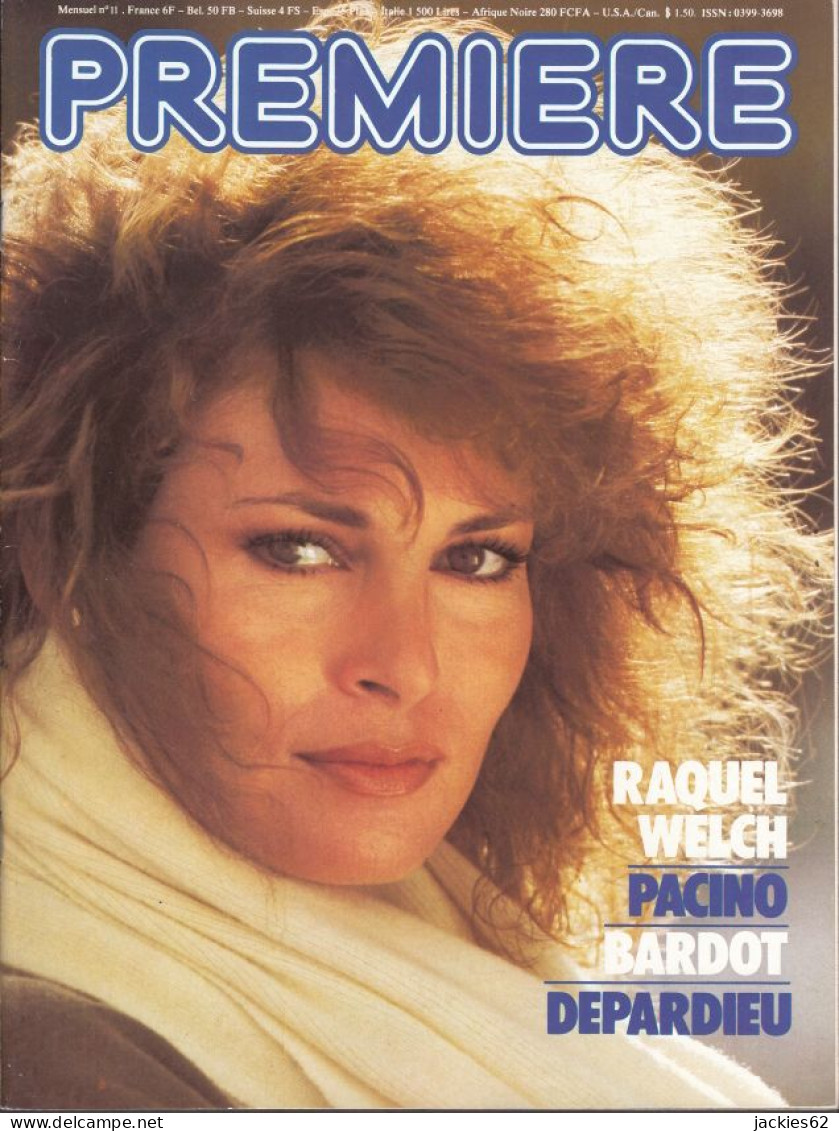 01/ PREMIERE N° 11/1977, Voir Sommaire, Raquel Welch, Racono, Bardot, Depardieu, Fiches Et Poster Inclus - Cinema