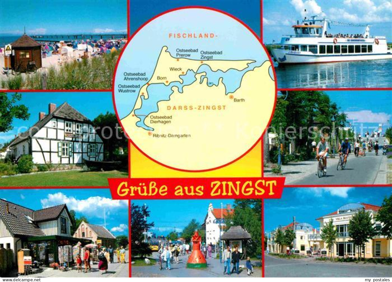 72689801 Zingst Ostseebad Strand Ortsmotive Promenade Faehre Strand Landkarte Fi - Zingst