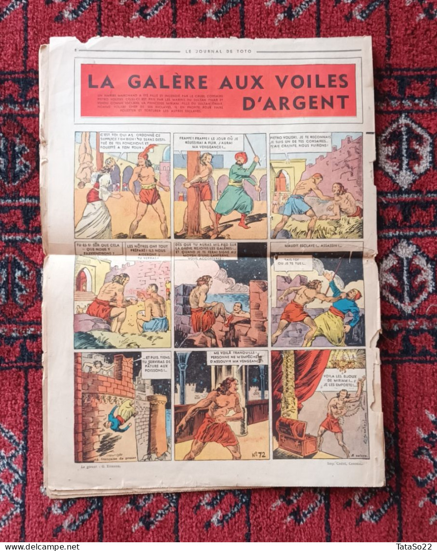 Le Journal De Toto N° 72 - Jeudi 21 Juillet 1938 - Les Aventures De Toto - Andere & Zonder Classificatie