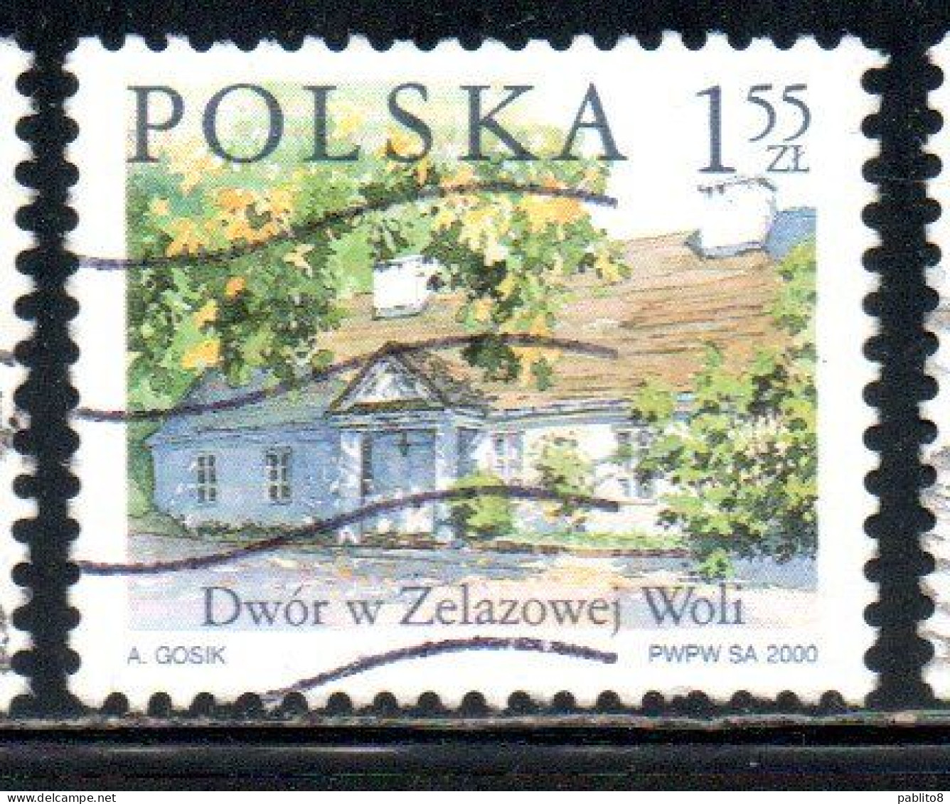 POLONIA POLAND POLSKA 2000 COUNTRY ESTATES ZELAZOWA WOLA 1.55z USED USATO OBLITERE' - Used Stamps