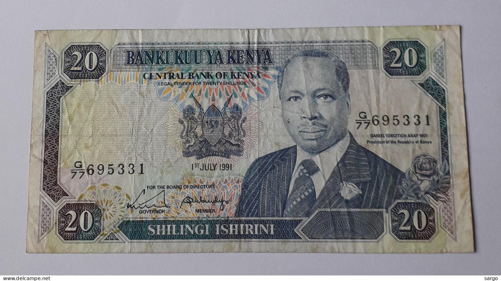 KENYA - 20 SHILLINGS - P 25  (1991) - CIRC - BANKNOTES - PAPER MONEY - CARTAMONETA - - Kenia