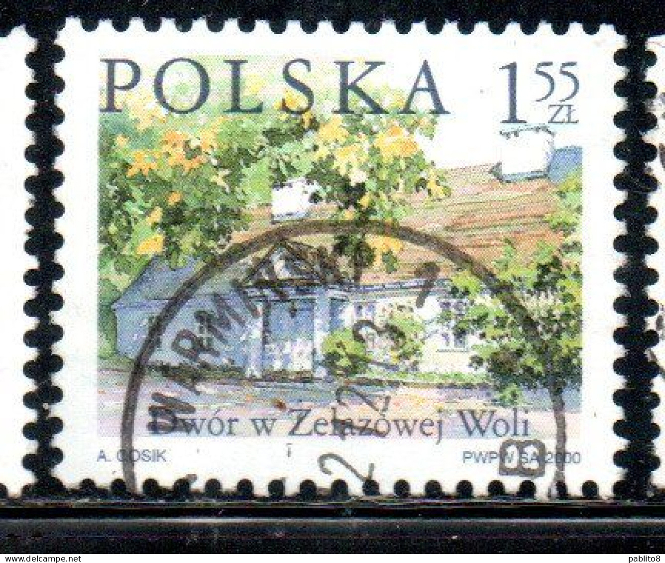 POLONIA POLAND POLSKA 2000 COUNTRY ESTATES ZELAZOWA WOLA ZELAZOWEJ WOLI 1.55z USED USATO OBLITERE' - Used Stamps