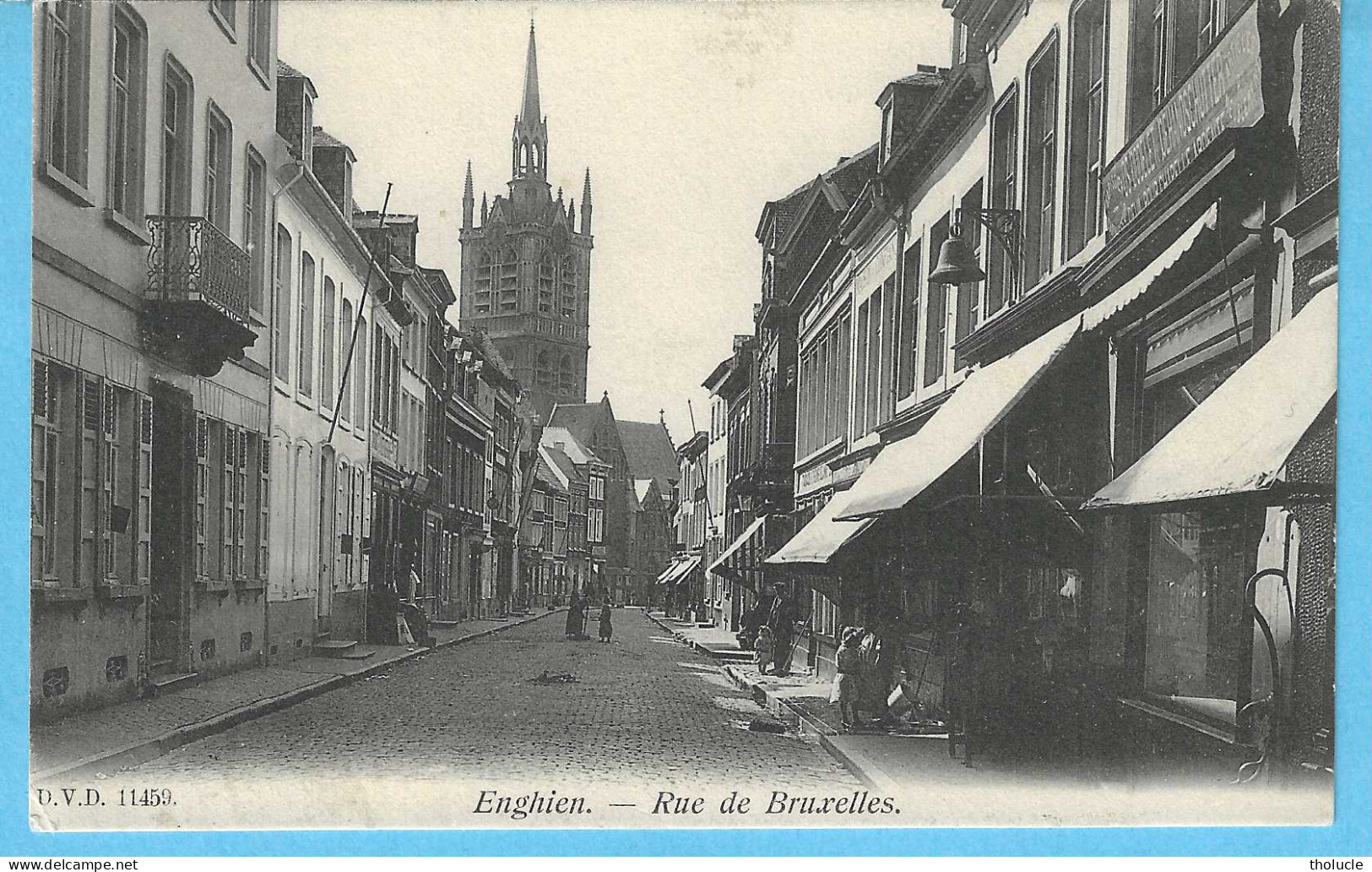 Enghien-Edingen-Hainaut-Rue De Bruxelles-Commerces-Edit.D.V.D. 11459-Cachet "Enghien-1906"-Précurseur-pas Courante - Edingen