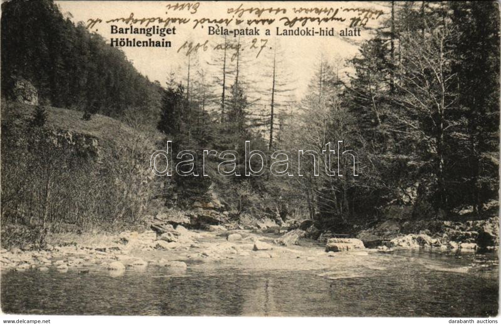 T2/T3 1906 Barlangliget, Höhlenhain, Tatranská Kotlina (Tátra, Magas-Tátra, Vysoké Tatry); Béla-patak A Landoki Híd Alat - Unclassified