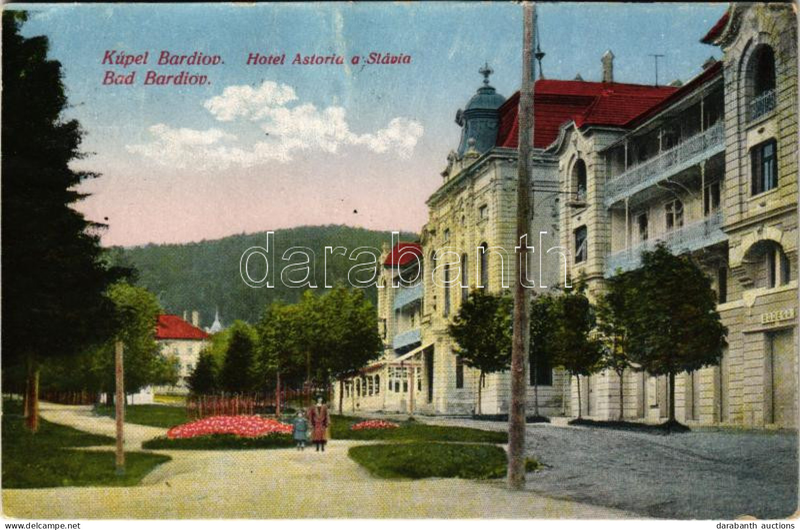 * T2/T3 1925 Bártfa, Bártfafürdő, Bardejovské Kúpele, Bardiov, Bardejov; Hotel Astoria A Slávia / Astoria és Slávia Szál - Unclassified