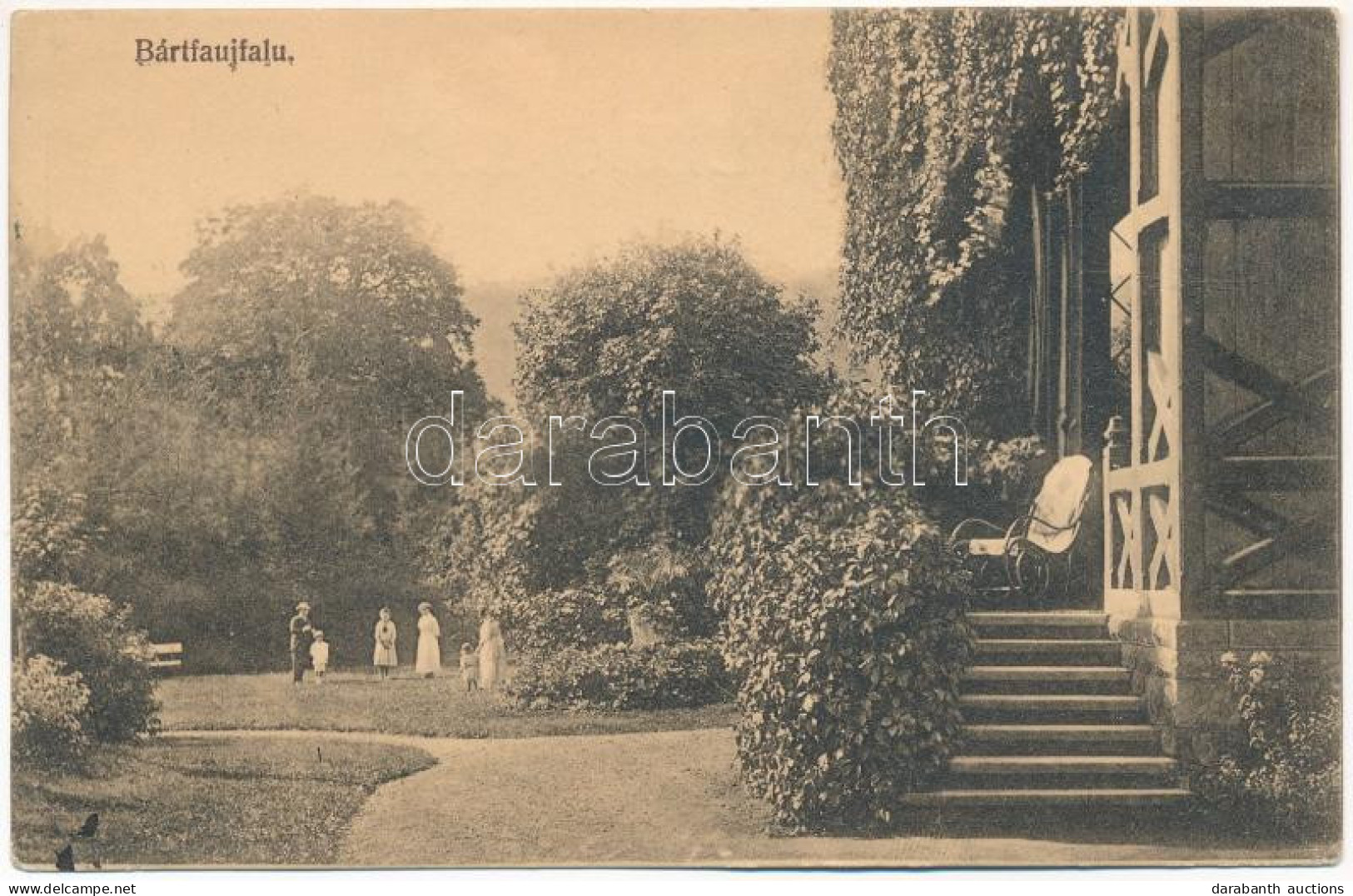 * T2 Bártfaújfalu, Bardejovská Nová Ves; Kúria Kertje, Kastély. Divald Adolf 1910. / Castle, Villa Garden - Ohne Zuordnung