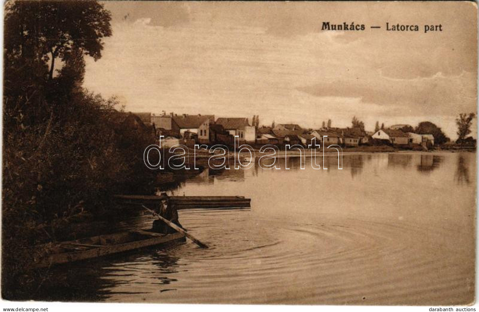 T2/T3 1916 Munkács, Mukacheve, Mukacevo; Latorca Part. Vasúti Levelezőlapárusítás 8247. / Riverside (Rb) - Unclassified