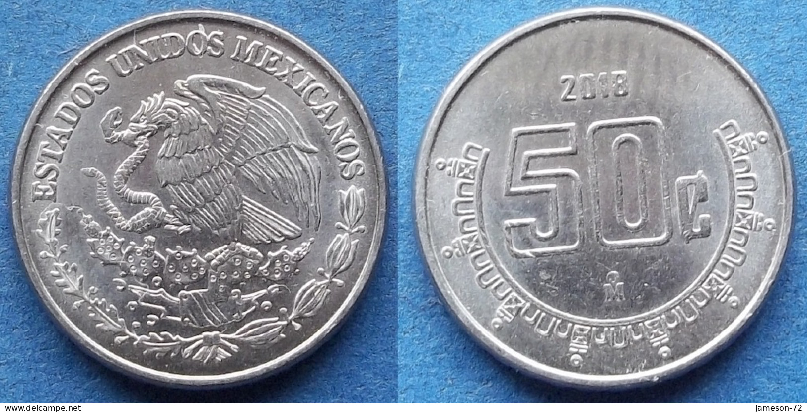 MEXICO - 50 Centavos 2018 Mo KM# 936 Estados Unidos Mexicanos Monetary Reform (1993) - Edelweiss Coins - Messico