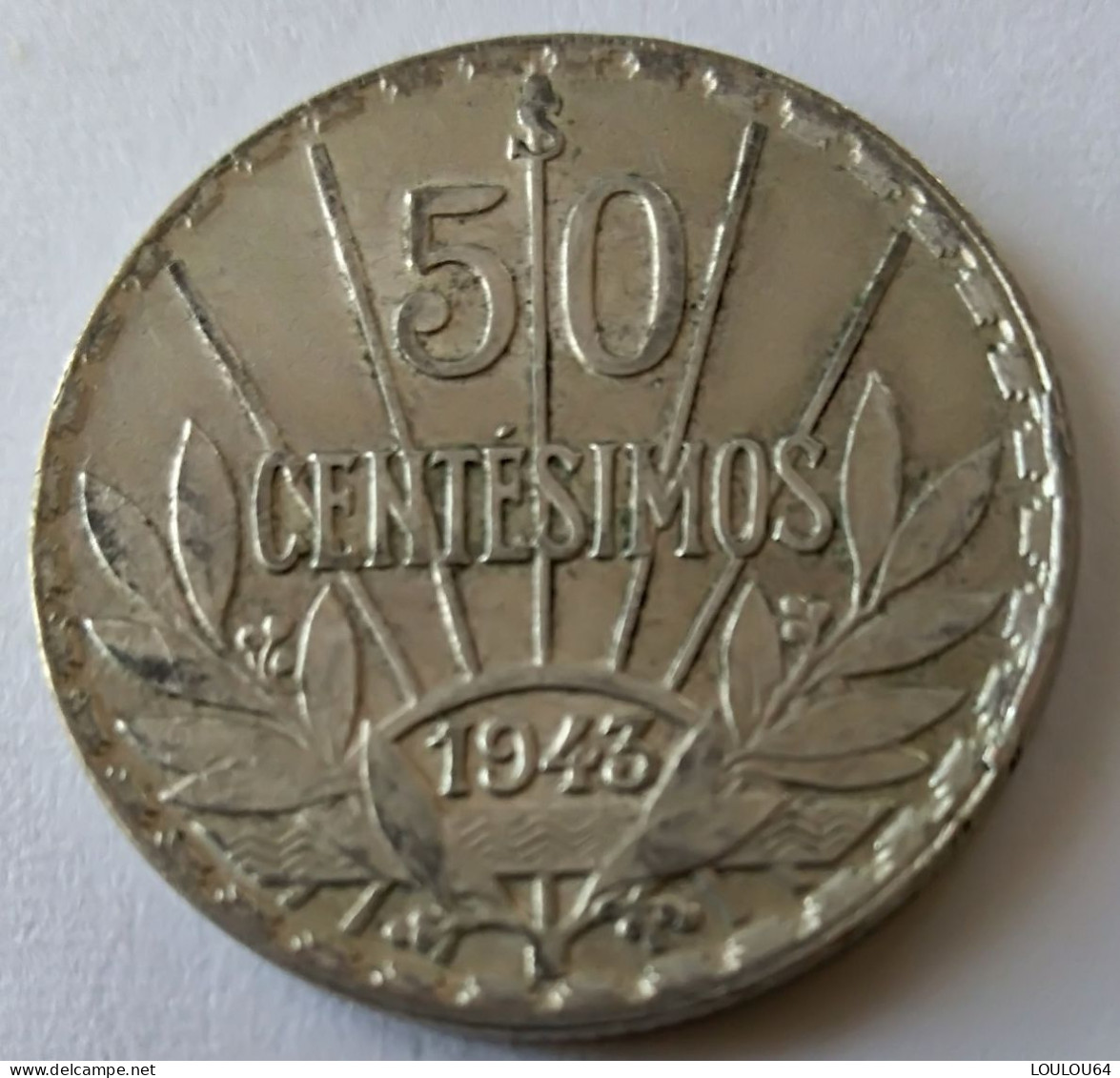 URUGUAY - 50 Centésimos 1943 - Argent - - Uruguay