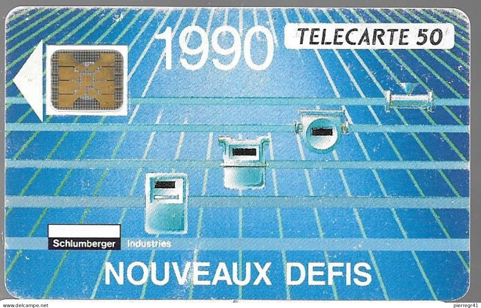 CARTE-PUCE-PRIVEE-D-50U-D197-Sc4ab-1990-SCHLUM -Nouveaux Défis-10000Ex-V° 6Pe 108142-Utilisé-BE/Existe Plus Séries - Phonecards: Private Use