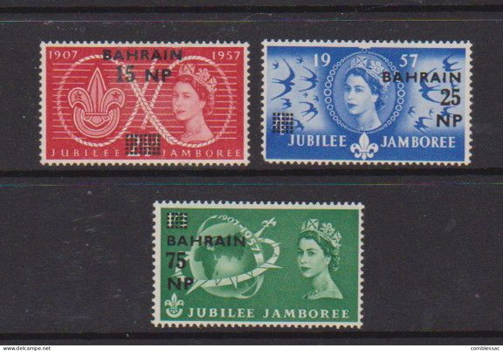 BAHRAIN    1957    World  Scout  Jamboree    Set  Of  3    MH - Bahrain (...-1965)