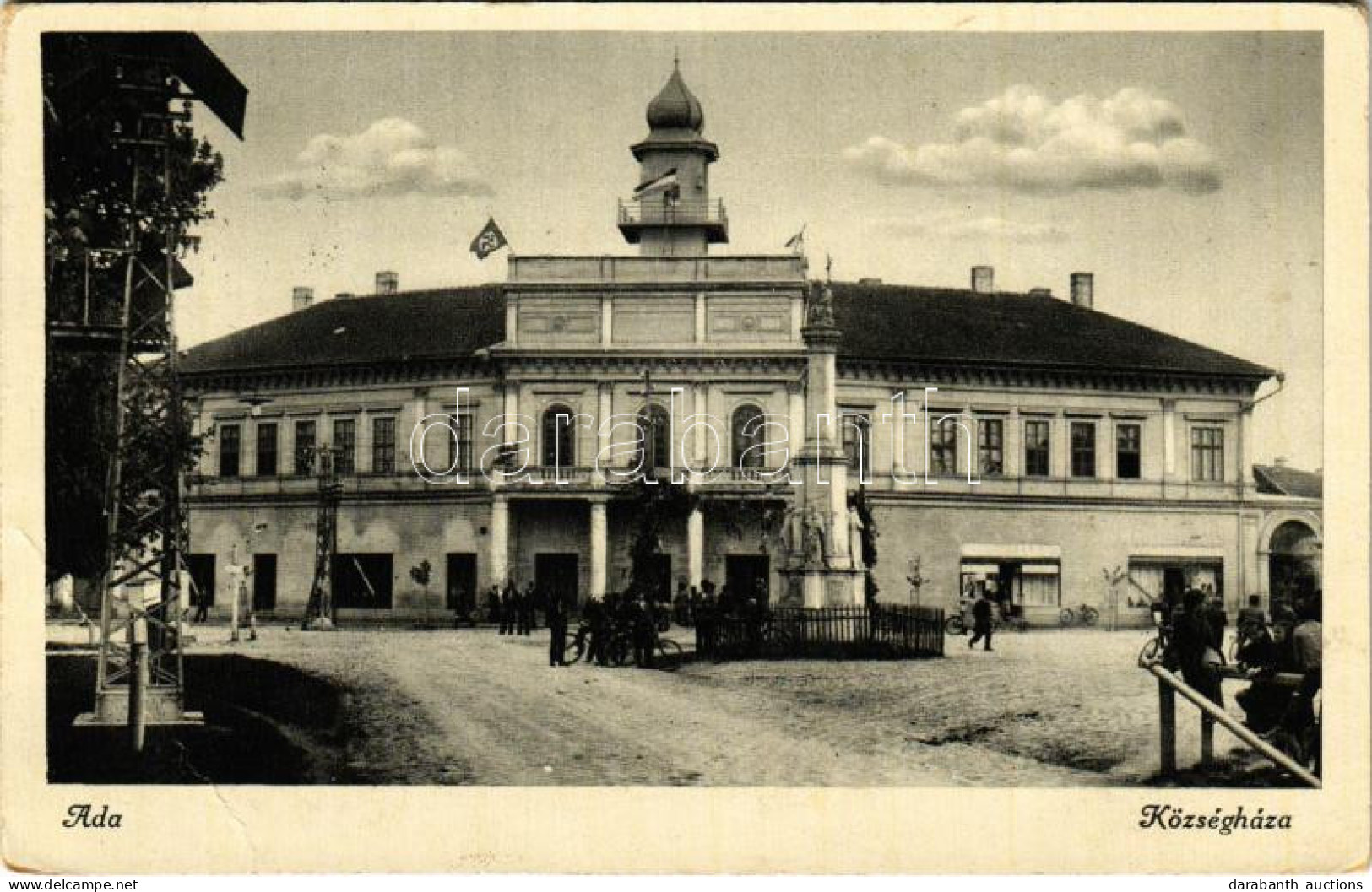 T3 1942 Ada, Községháza Horogkeresztes Zászlóval. Kiadja Gágity Miladin / Town Hall With Swastika Flag (EB) - Non Classificati