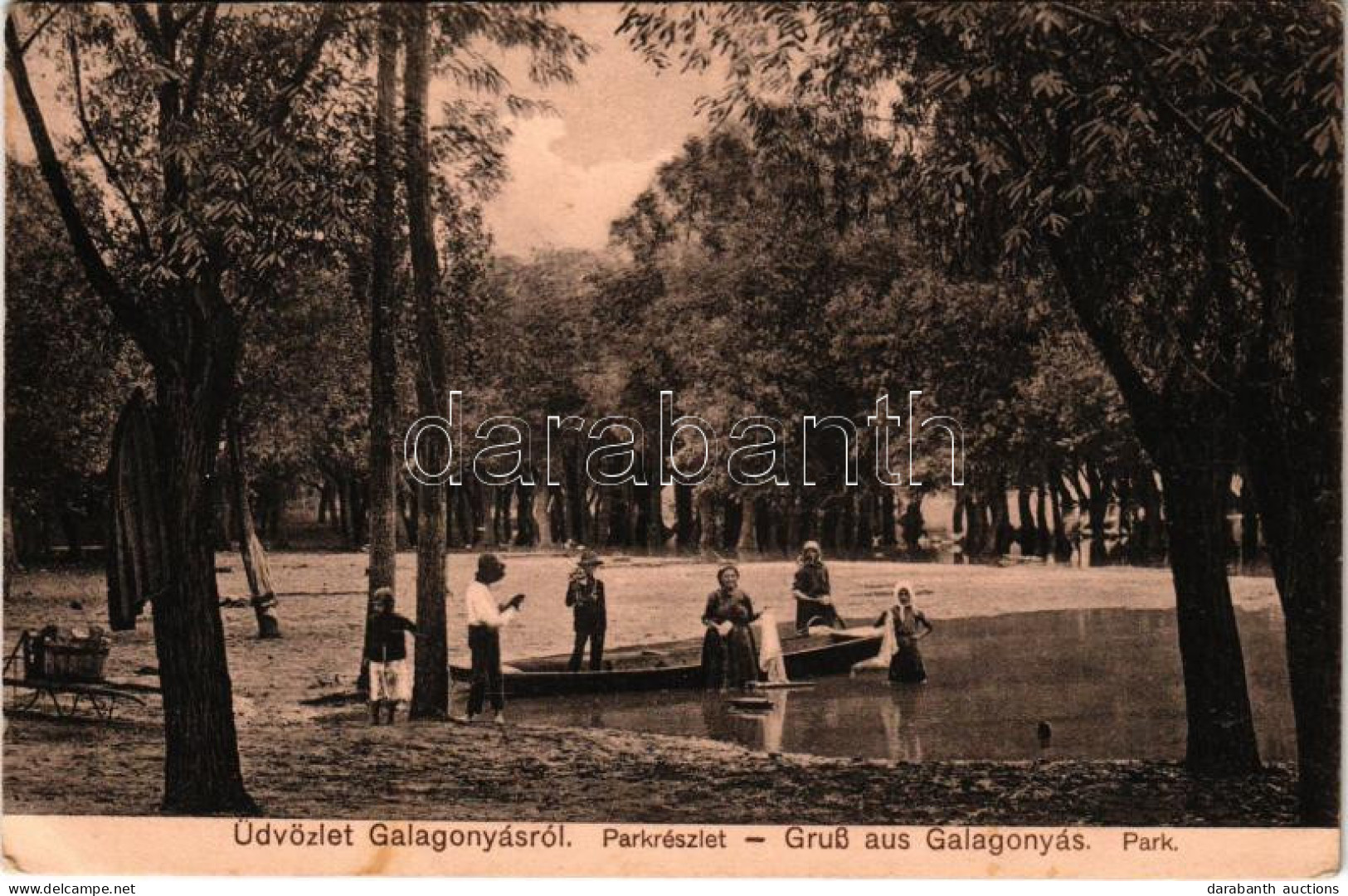 ** T2/T3 Galagonyás, Glogon, Glogonj; Park, Mosóasszonyok. Matcz Péter Kiadása / Washerwomen In The Park (EK) - Ohne Zuordnung