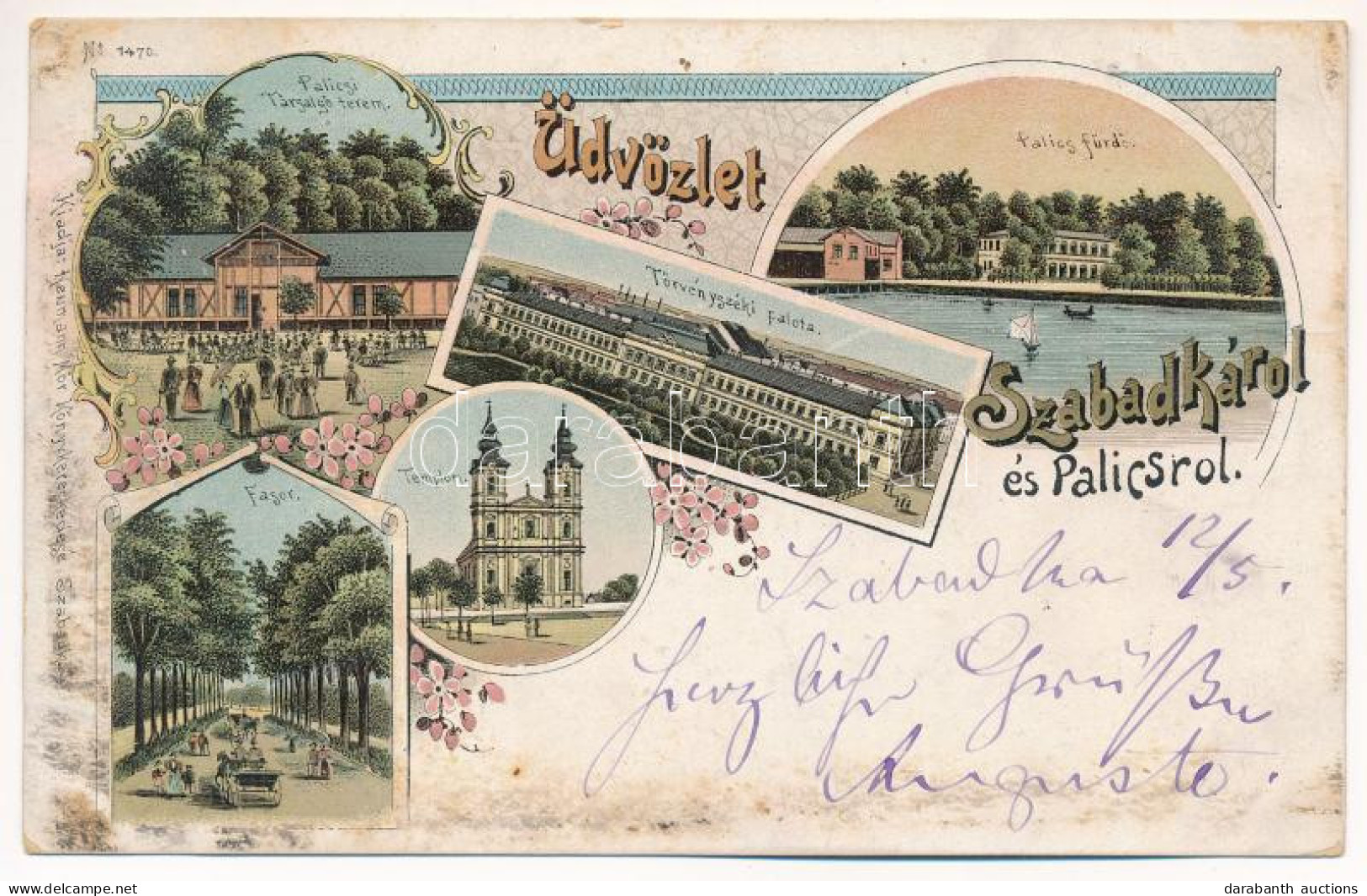 T2/T3 1898 (Vorläufer) Szabadka, Subotica; Palics Fürdő, Társalgó Terem, Fasor, Terézia Templom, Törvényszéki Palota / S - Non Classés