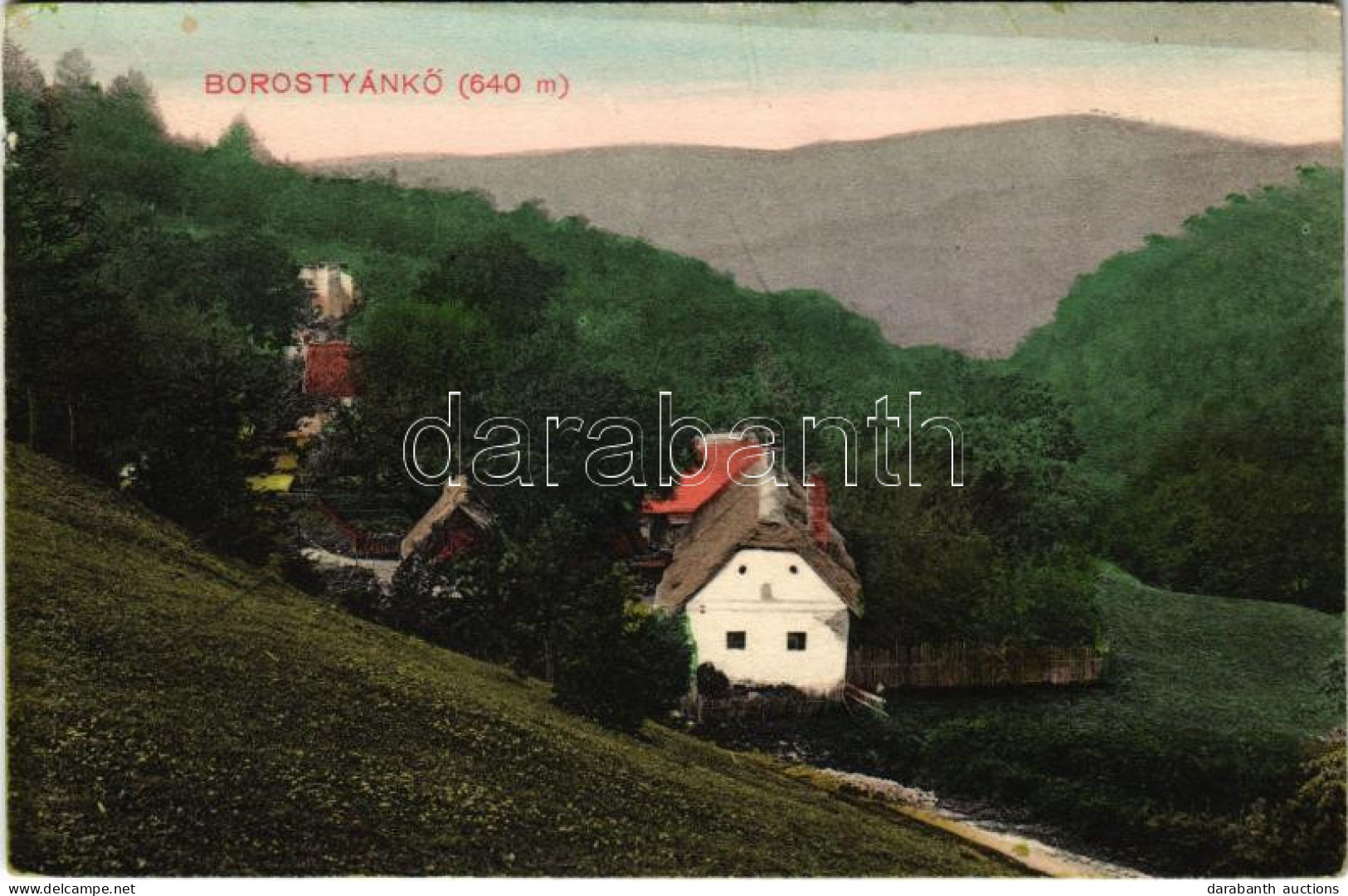 T2/T3 1912 Borostyánkő, Bernstein (Vasmegye); Látkép. Mager József Kiadása / General View (kis Szakadás / Small Tear) - Unclassified