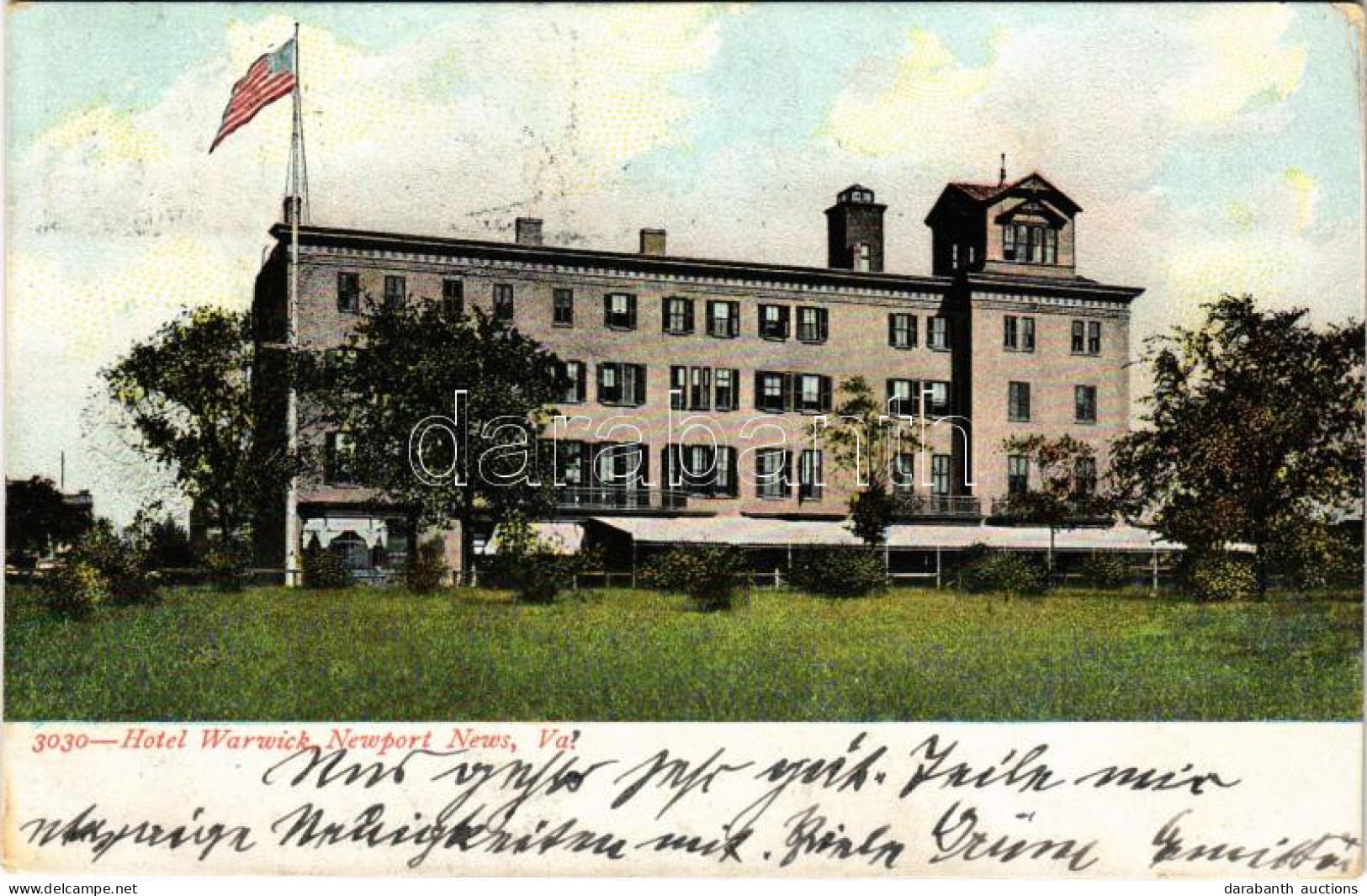 T2/T3 1907 Newport News (Virginia), Hotel Warwick - Addressed To Josef Witek Musikmeister K.u.k. Kriegsmarine (EK) - Ohne Zuordnung