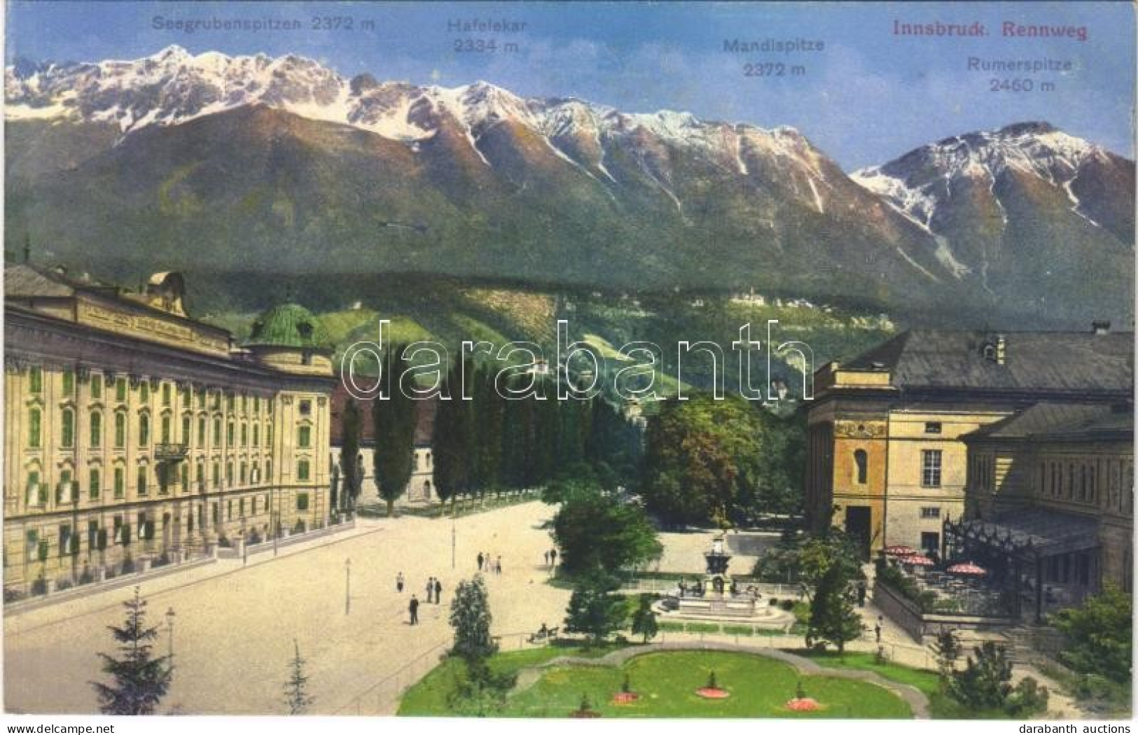 ** T2 Innsbruck (Tirol), Rennweg. Seegrubenspitzen, Hafelekar, Mandlspitze, Rumerspitze - Non Classés