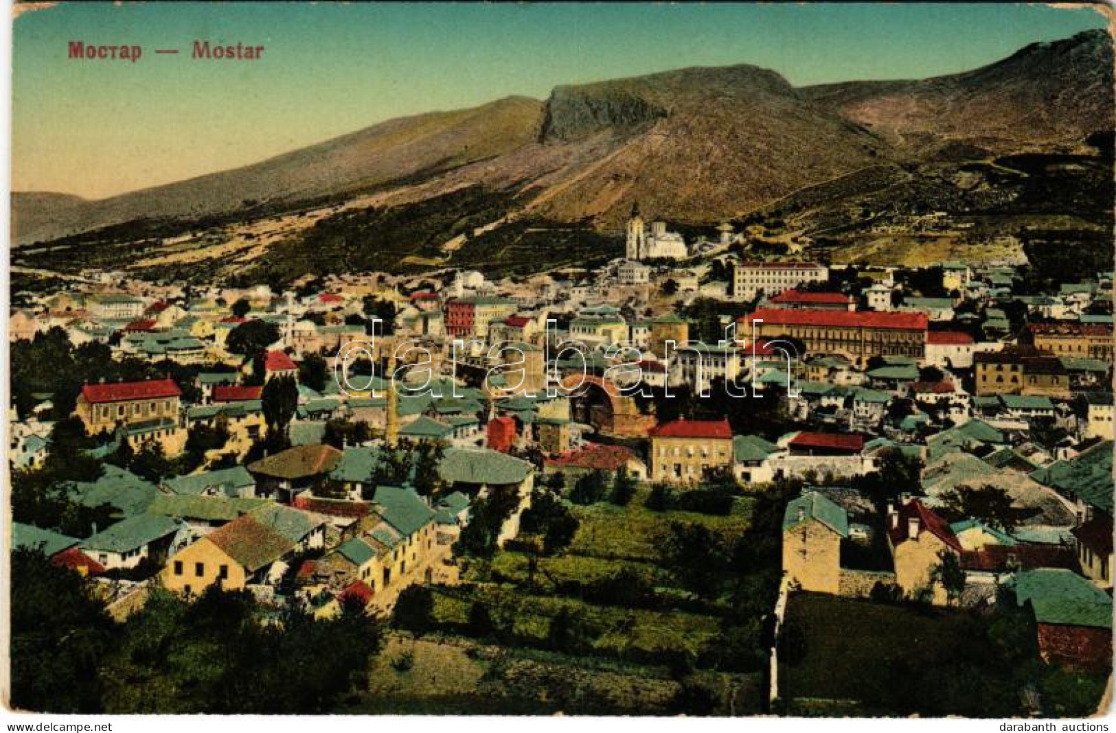 T2/T3 1914 Mostar, General View + "Kombinierte Kompagnie Zur Desposition Des 6. Armee Etappen Kommandos" "K.U.K. MILIT.  - Sin Clasificación