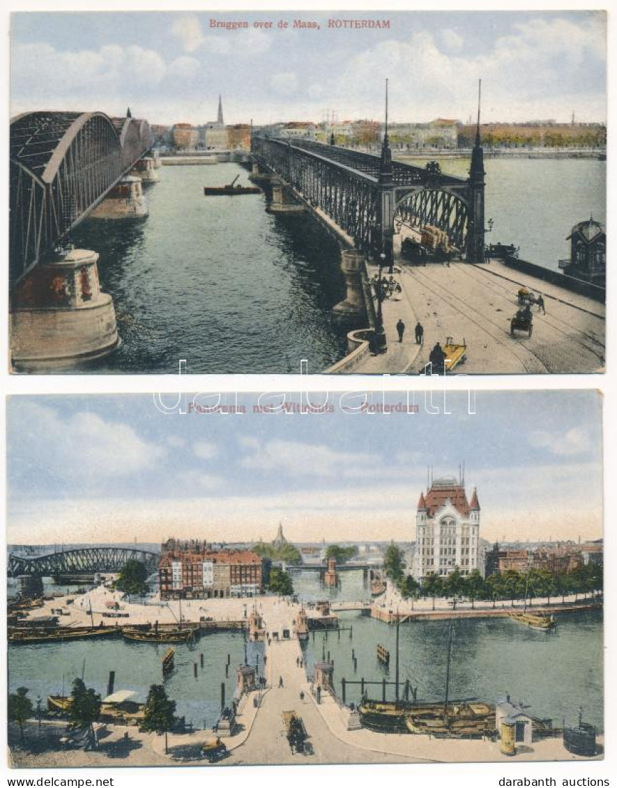 ** Rotterdam - 2 Db RÉGI Holland Város Képeslap / 2 Pre-1945 Dutch Town-view Postcards - Ohne Zuordnung