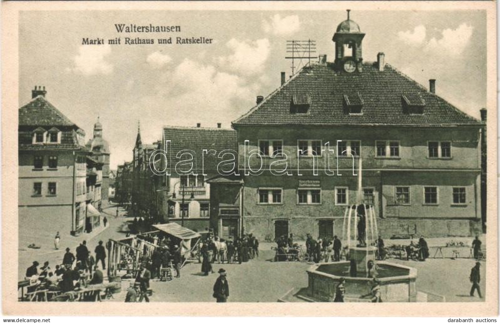 ** T2 Waltershausen, Markt Mit Rathaus Und Ratskeller / Market, Savings Bank, Town Hall, Inn - Ohne Zuordnung