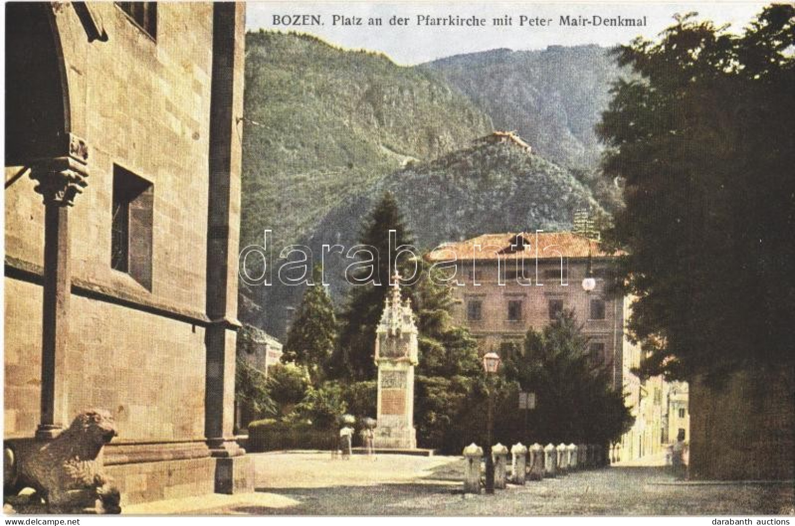 ** T1 Bolzano, Bozen (Südtirol); Platz An Der Pfarrkirche Mit Peter Mair-Denkmal / Square, Monument - Ohne Zuordnung