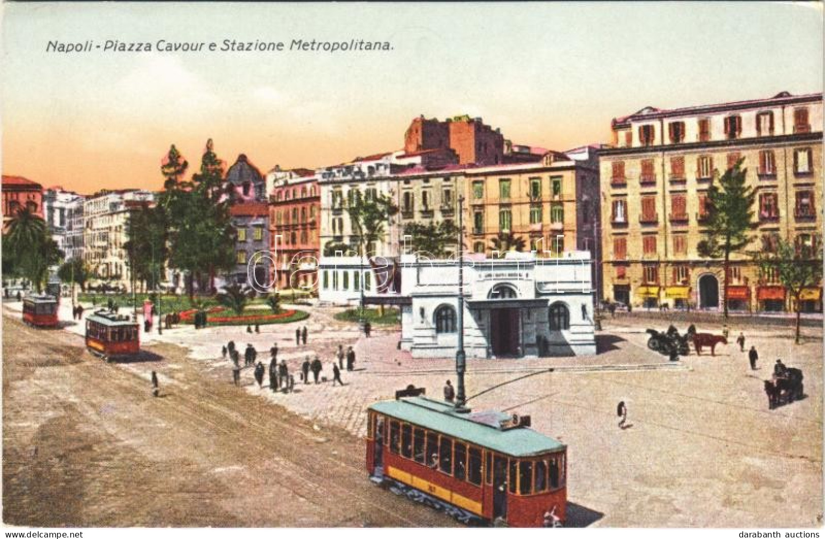 ** T2/T3 Napoli, Naples; Piazza Cavour E Stazione Metropolitana / Square, Urban Railway Station, Tram - Non Classés