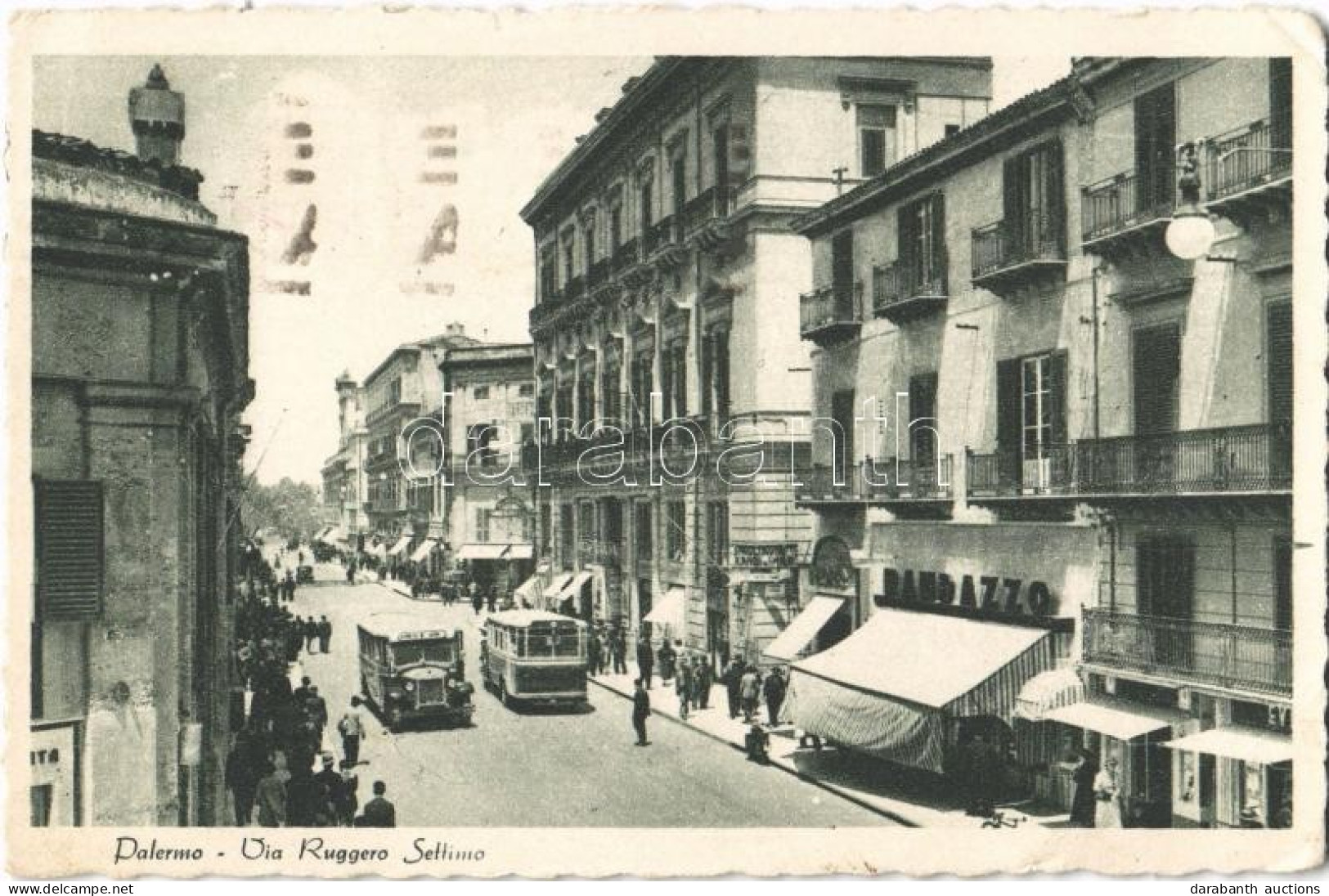 T2/T3 1939 Palermo (Sicily), Via Ruggero Settimo / Street, Autobuses (EK) - Non Classificati
