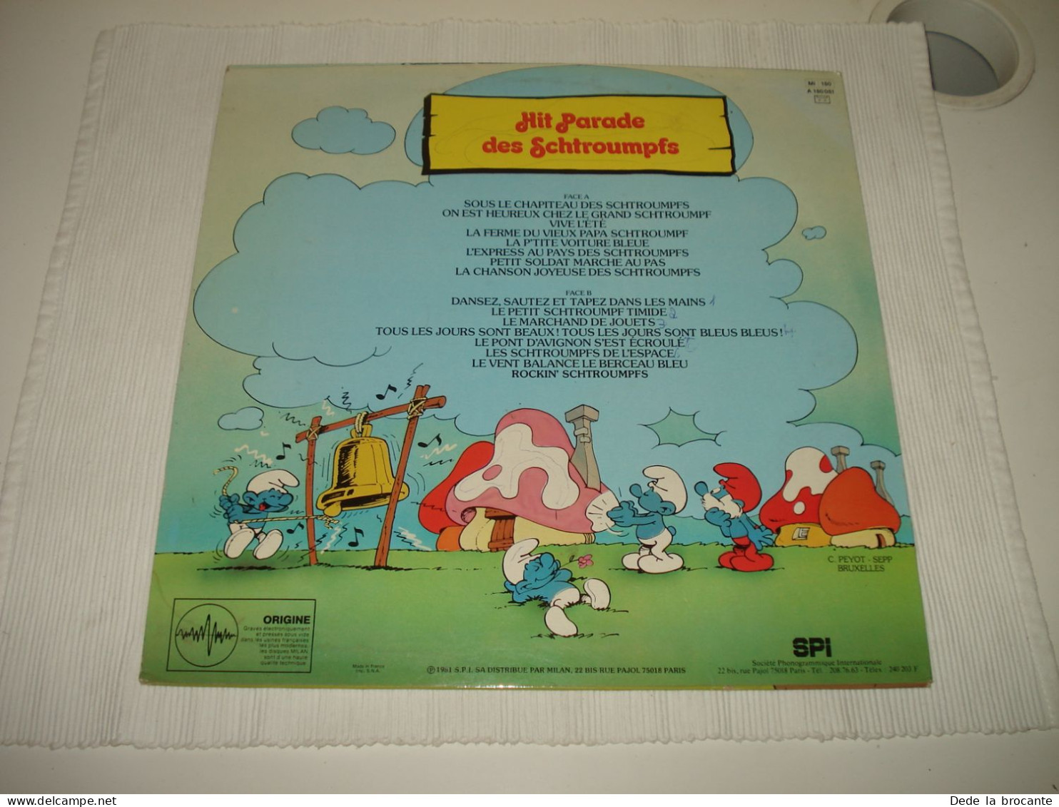 B14 / Hit Parade Des Schtroumpfs - Peyo - LP - A 150 051 - FR 1981  EX/EX - Kinderen