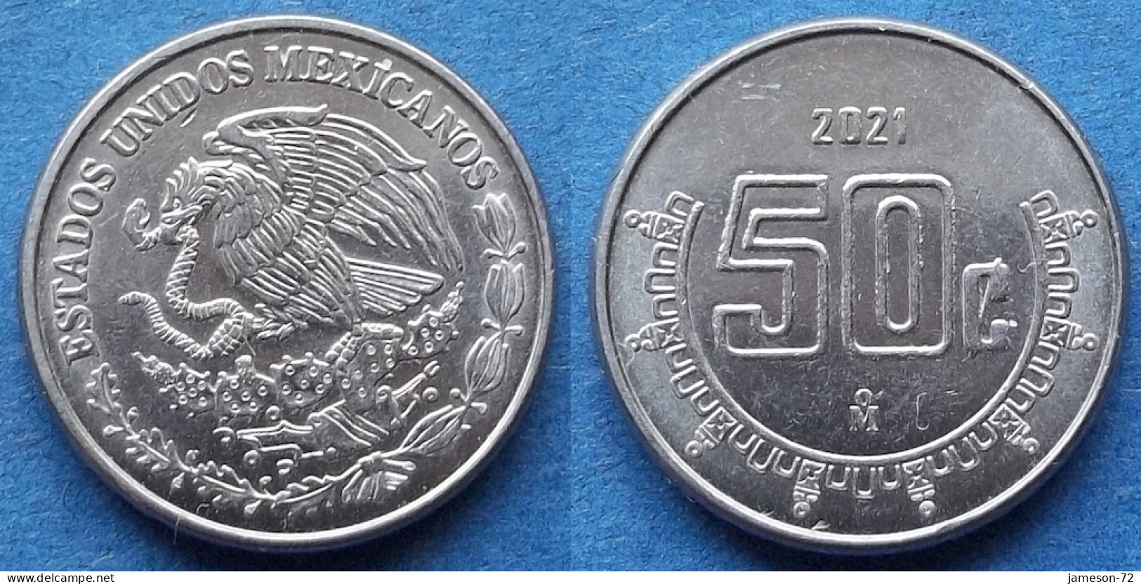 MEXICO - 50 Centavos 2021 Mo KM# 936 Estados Unidos Mexicanos Monetary Reform (1993) - Edelweiss Coins - México