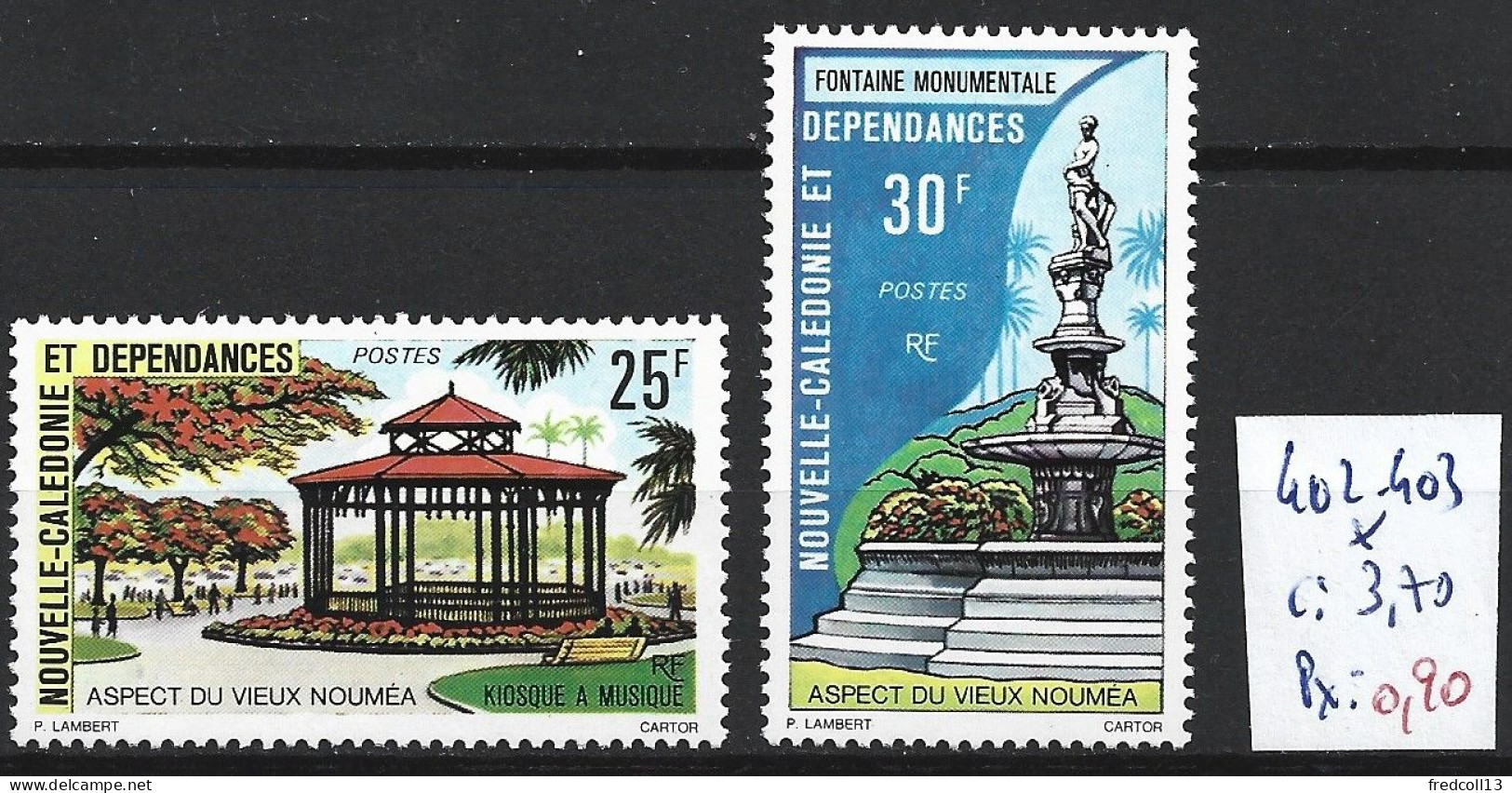 NOUVELLE-CALEDONIE 402-403 * Côte 3.70 € - Unused Stamps